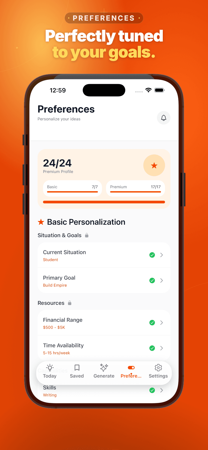 Preferences & Onboarding